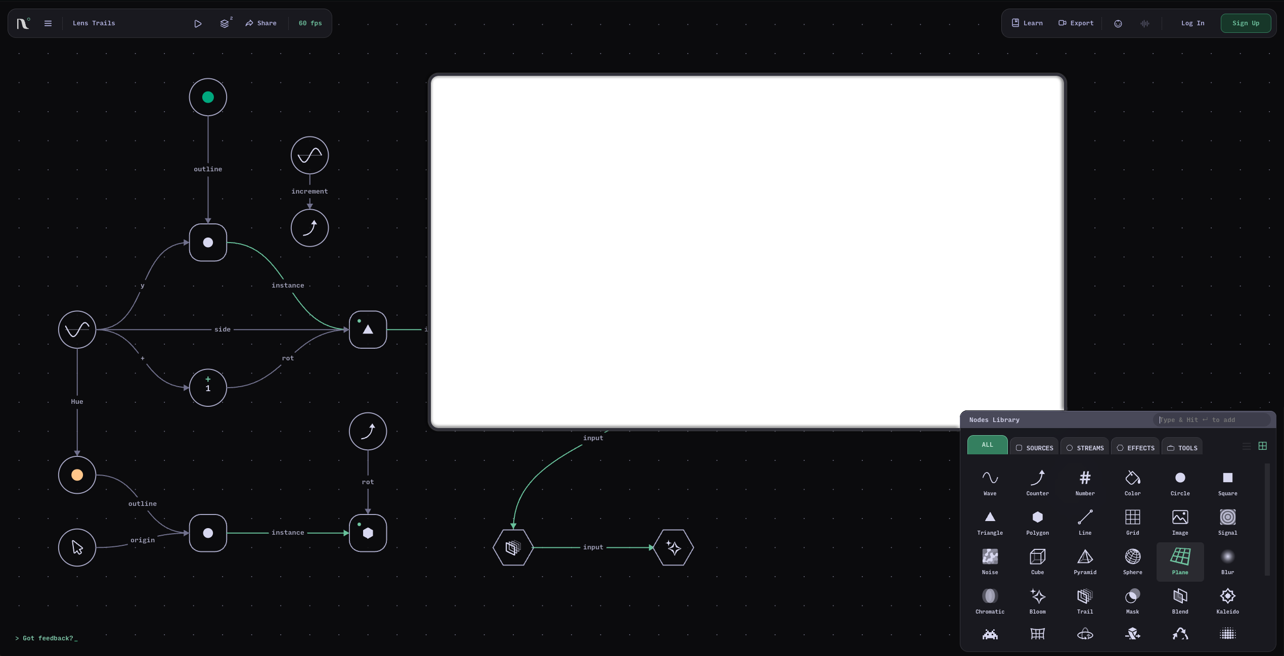 Nodalin node-based editor UI